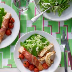 Salmon In Parma Ham With Celeriac Chips