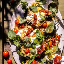 Italian Orzo Salad Stuffed Peppers With Burrata