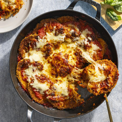 Skillet Eggplant Parmesan For Two