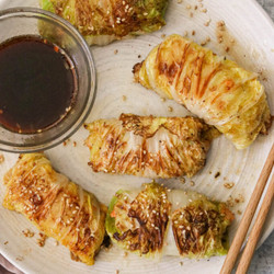 Pan Fried Cabbage Roll Shrimp Dumplings By What Great Grandma Ate - Foodsocial