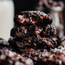 Fudgy Triple Chocolate Cookies