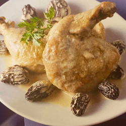 Poularde au vin jaune et aux morilles de Guy Martin du Grand Véfour