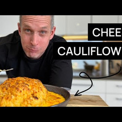 Whole Roasted Cauliflower With Cheese Sauce