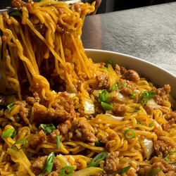 Crispy Pork Ginger Scallion Noodles