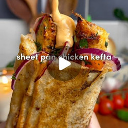 Sheet Pan Chicken Kefta Wraps