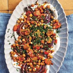 Harissa Roasted Veggies With Whipped Feta