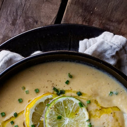 Mediterranean Chickpea Avgolemono Soup