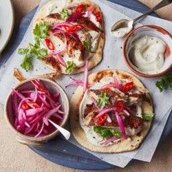 Roast Harissa Chicken With Homemade Flatbreads