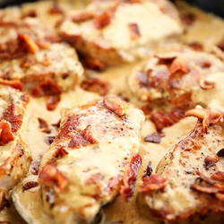 Creamy Bacom Smothered Pork Chop