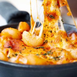 Cheesy Chicken Sausage + Pasta Skillet