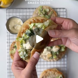 Chicken Caesar Smash Tacos