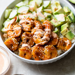 Teriyaki Shrimp Sushi Bowl