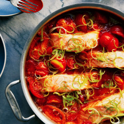 One-pan Salmon With Burst Tomatoes