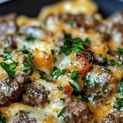 Creamy Steak Bite Tortellini With Sharp Cheddar &amp; Smoked Swiss