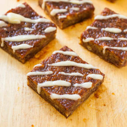 Peach Jelly-filled Banana Bread Bars With Vanilla Glaze