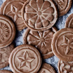 Soft Gingerbread Tile Cookies With Rum Butter Glaze
