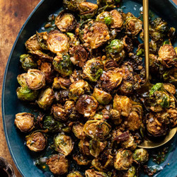 Fried Brussels Sprouts With Cider Vinaigrette And Bacon Crumbs