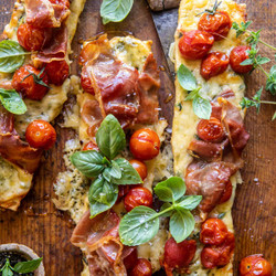 Baked Gruyère Tomato Bruschetta