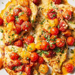 Lemon And Garlic Chicken With Cherry Tomatoes