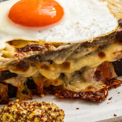 Ham Hock Croque Madame With Beer-caramelised Onions