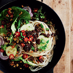 Lamb Larb Spaghetti