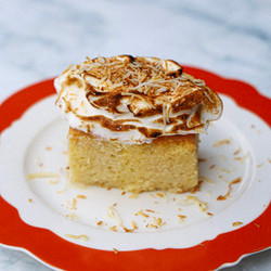 Coconut Tres Leches With Toasted Meringue