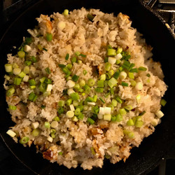 Bobby Flay's Crispy Coconut-scallion Rice • C H E W I N G T H E F A T
