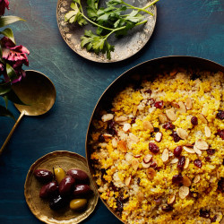Saffron Quinoa With Dried Cherries And Almonds
