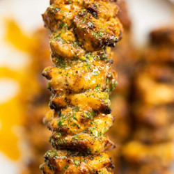Air Fryer Lemon Butter Chicken Skewers