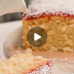 Jammy Coconut Loaf Cake
