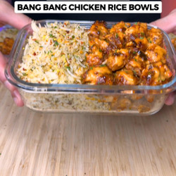High Protein Bang Bang Chicken Rice Bowls