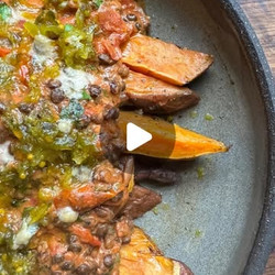 Sweet Potatoes With Harissa Lentils