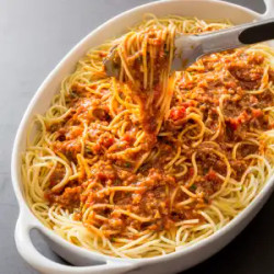 Meatless “meat” Sauce With Chickpeas And Mushrooms