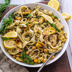 Creamy Vegan Lemon Artichoke Pasta