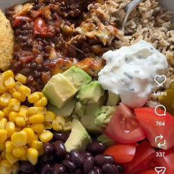 Cheesy Lentil Burrito Bowl