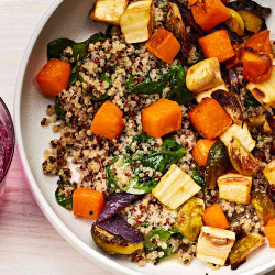 Roasted Root Veggie Quinoa Bowls