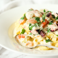 Easy Seafood Alfredo...from Scratch!