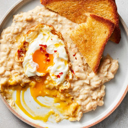 Refried White Beans With Chile-fried Eggs