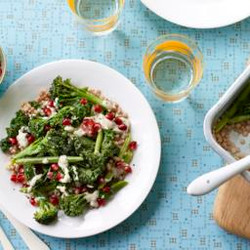 Greens With Giant Couscous And Tahini