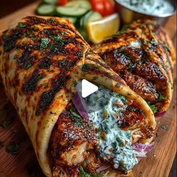 Greek Chicken Gyro Wraps With Mint Yogurt