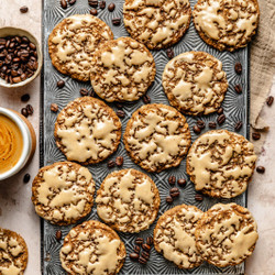 Vanilla Brown Sugar Oatmeal Latte Cookies With Espresso Icing