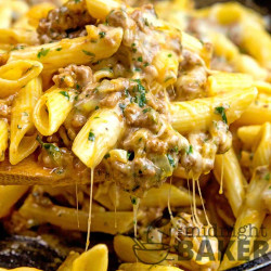 Cheesy Ground Beef Pasta Skillet