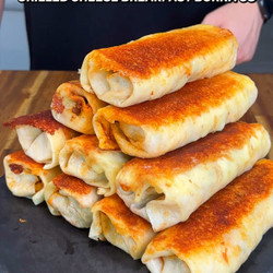 High Protein Grilled Cheese Breakfast Burritos