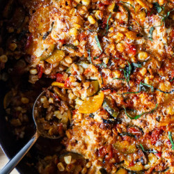 Baked Farro With Summer Vegetables