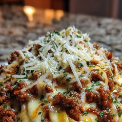 Spicy Garlic Beef Fettuccine In Creamy Provolone Sauce