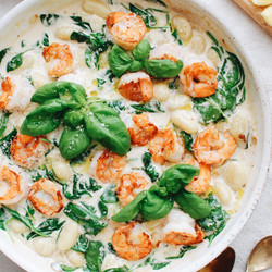 Creamy Shrimp Gnocchi With Spinach