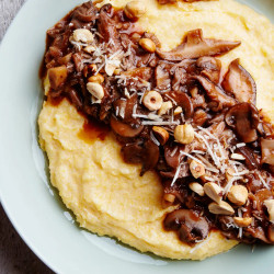 Wild Mushroom And Parsnip Ragout With Cheesy Polenta