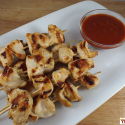 Asian Chicken Skewers With A Kimchi Pineapple Sauce