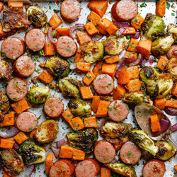 Sheet-pan Maple-dijon Sausage And Fall Veggies
