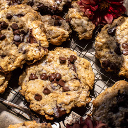 Giant Magic Oatmeal Chocolate Chip Cookies.